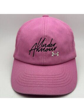 Under Armour Baseball Cap Women's Pink Adjustable Strapback Hat Embroidered Logo